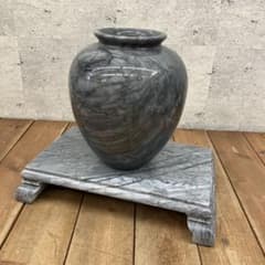 【中古品】大理石 壺 花瓶 彫刻 山水画 骨董品 レトロ 古民具 工芸品 中古品】大理石 壺 花瓶 彫刻 山水画 骨董品 レトロ 古民具 工芸品
