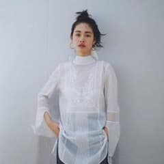 mame kurogouchiボタニカルレースハイネックブラウス マメ - メルカリ