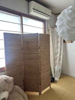 天然素材 3連パーテーション 間仕切りのサムネイル