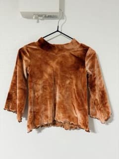 【極美品】&pal オレンジブラウン 長袖 ベロア　シャツ 90サイズのサムネイル