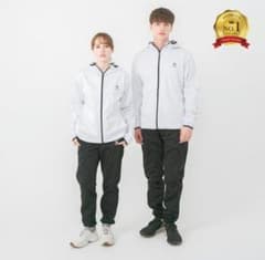 L stan スタン サウナスーツ 黒 ×白 上下 セット フルジップ