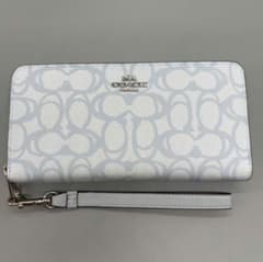 COACH コーチ CB002 シグネチャー 長財布 ライトブルー