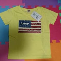 新品♡ANAP☆ペイズリー柄イエローTシャツ110のサムネイル