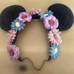 ミニー耳 花飾り付きカチューシャのサムネイル
