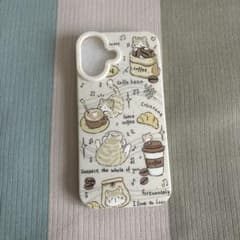 iPhone16用ケース 猫 コーヒー柄のサムネイル