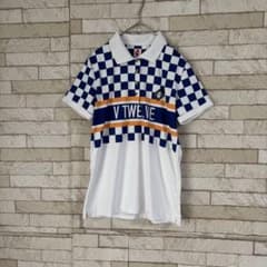 美品 V12 V TWELVE ヴィトゥエルヴ 半袖 ポロシャツ ロゴ ホワイト
