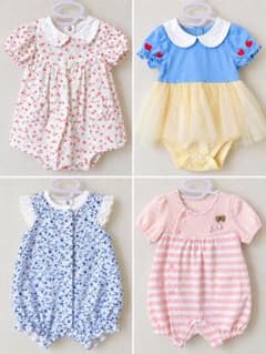 ベビー ロンパース 4枚セット まとめ売り　60cm 白雪姫　女の子　夏物のサムネイル