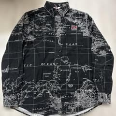 BEN DAVIS 長袖シャツ 世界地図 総柄 ブラックM ベンデイビスのサムネイル