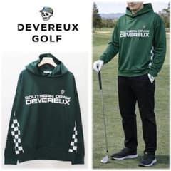 《デヴァローゴルフ》未使用 ビッグメッセージチェッカーフーディ ゴルフウェア L