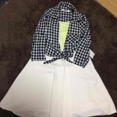 ブロックチェックの前結びシャツ♡のサムネイル