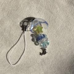 ‪✿ハンドメイド︎✿ クラゲ ストラップ 青 黄 イルカのサムネイル