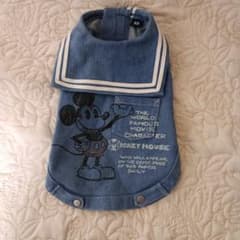 Disney ミッキーマウス デニム 犬用服 セーラーカラー 3Sのサムネイル