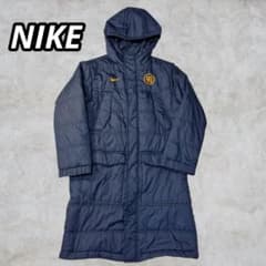 【美品】NIKE トータル90 ベンチコート 刺繍ロゴ M ネイビー 150