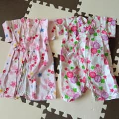 ミキハウス ベビー甚平ロンパース 女の子 2着セットのサムネイル