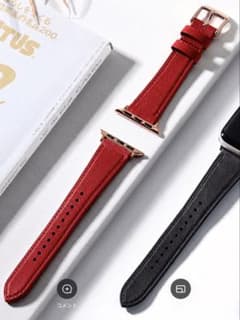 Apple Watch用 レザーバンド レッド　新品のサムネイル