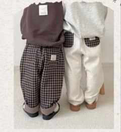 大人気しまむらchocoコラボ チェック柄ポンチパンツ 100サイズのサムネイル