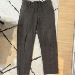 UNIQLO チェック柄 スラックス ブラウン Sのサムネイル
