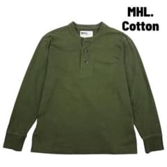 MHL. エムエイチエル ヘンリーネック 長袖カットソーオリーブ カーキ M 