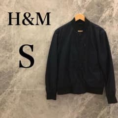 【美品】H&M S ナイロンジャケット ブルゾン ネイビー 紺 ブラック 黒