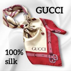 GUCCI グッチ シルク 大判 スカーフ バンダナ 赤 GUCCI グッチ シルク 大判 スカーフ バンダナ 赤 - メルカリ