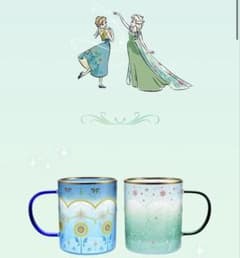 아나 엘사 머그컵 내열 유리 FROZEN FEVER 아나와 눈의 여왕