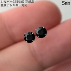 シックで上品 シンプル ブラックオニキスピアス 5mm シルバー925 黒
