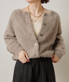 omekashi ファーカシミヤ 2way カーディガン モカ ニット オメカシ