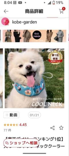 犬用　フラミンゴ柄 XS　クールネック　2点のサムネイル