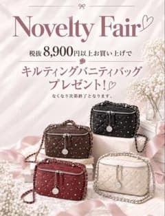 【clearノベルティ】キルティングバニティバッグ ブラックのサムネイル