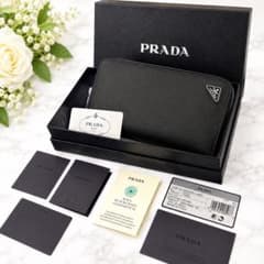 【専用】RFID内蔵 PRADA サフィアーノ長財布 三角ロゴ 未使用級✨ PRADA 長財布 サフィアーノ ブラック 三角ロゴ RFID 箱付