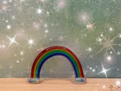 可愛い*°♡虹★レインボー☆ミニチュア　ガラス細工•*¨*•.¸¸♬︎