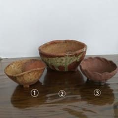 분재 화분 3점・삼발・손 비네리풍・