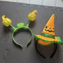 ハロウィン カチューシャ かぼちゃと魔女の帽子のサムネイル