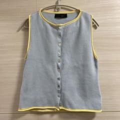 【未使用品】ZARA バイカラーニットベスト ライトブルー&イエロー Sサイズのサムネイル