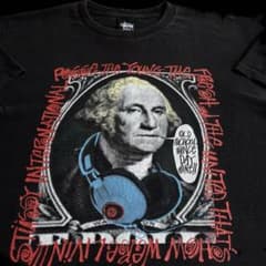 George Washington” stussy プリント Tシャツ 黒 M - メルカリ