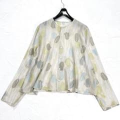 美品✨ババグーリ 花柄 シアーブラウス シルク コットン インド製 前