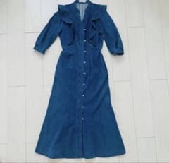 SNIDELフリルデニムワンピース上品可愛いのサムネイル