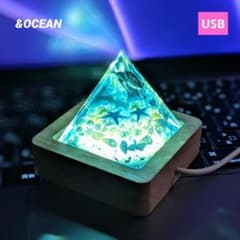 新品❣️大人気　海レジンアート　オーシャンアート　ランプ　マンタとダイバー　新作 レジンランプ ナイトランプ 海のランプ レジンアート ダイバー