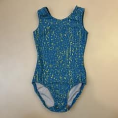 JM 120-130cm 器械体操　青と黄の星柄レオタード