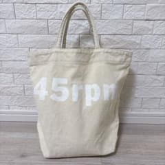 45R 45rpm キャンバストートバッグ ロゴトート A4収納可 生成り - メルカリ