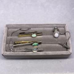 天然石 オパール ネクタイピン タイタック 4点 SILVER 刻印 昭和レトロ