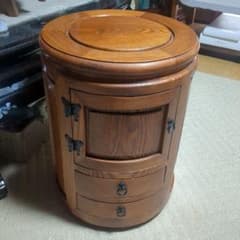 李朝家具(モリジャン)韓国伝統家具収納付き丸型スツール アンティーク