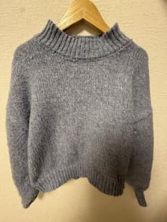 ハイネックニット 長袖 ブルーのサムネイル