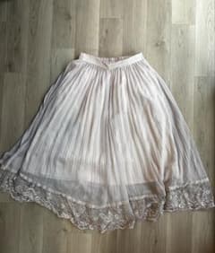 ロングスカート　チュール　レース　プリーツ　春秋のサムネイル