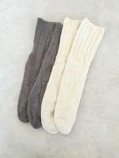保温ソックス 2足セット リブ編みのサムネイル