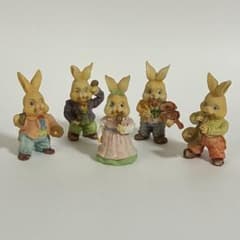 うさぎの置物 5体セット 音楽隊 アンティークのサムネイル