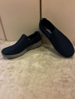SKECHERS GO WALK ニット スリッポン ブルー 青 26 厚底 - メルカリ