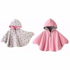 【新品・未使用】★キッズベビー 用 リバーシブルポンチョ★80-90, ピンクのサムネイル