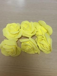 【文化祭体育祭球技大会JKおすすめ】イエロー薔薇 造花ヘアアクセサリー6個セットのサムネイル