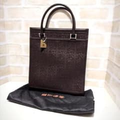 ☆印伝屋【INDENYA】甲州印伝 トートバッグ 草花柄 濃茶 新品 A4対応 